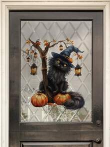 1 件万圣节黑猫墙贴、万圣节南瓜卧室贴、节日厨房贴、神秘风格万圣节客厅贴、万圣节氛围浴室贴、易于移除创意家居装饰