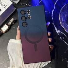 磁吸式无线防刮防震渐变色保护壳，适用于三星 Galaxy S25、S25+、S25 Ultra、S24、S24+、S24 FE、S24 Ultra、S23 Ultra、S22 Ultra、A06、A16、A26、A36、A56 系列 - 藍紅色 - 查看 4