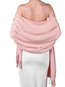 1 buc șaluri și wrap-uri Pashmina pentru femei, culoare solidă, pentru rochie de seară, costum de baie, acoperire pentru plajă, rochie de baie lungă, eșarfă, nuntă, mireasă, domnișoară de onoare, cadouri - eșarfă de cașmir - Vizualizare 3