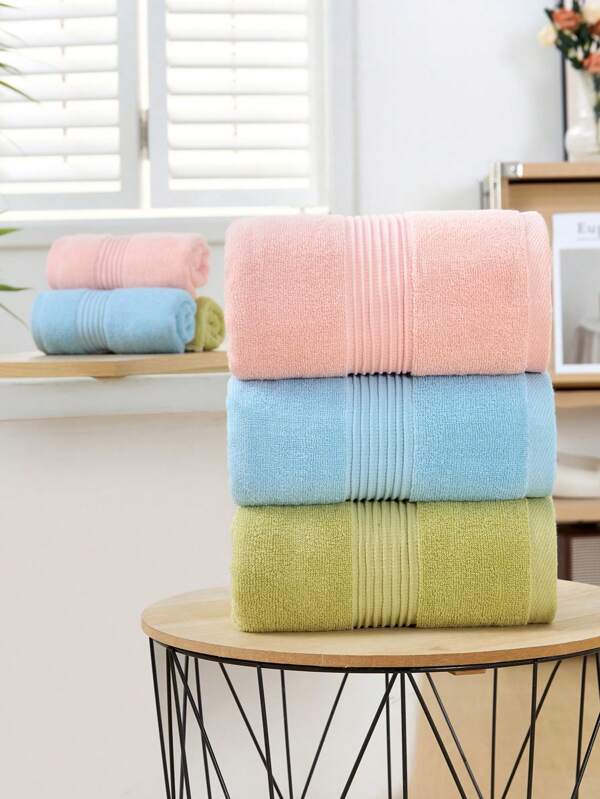 1 Piece Solid Color Simple Bathroom Bath Towel, Soft Hand Towel, Thick Absorbent Bath Towel For Bathroom, Gym, Hotel, Beach - Perfect Gift For Home, Travel, Valentine's Day, Mother's Day