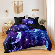 Sun And Moon Queen Comforter Set Purple Galaxy Bed In A Bag 8 Pcs Boho Chic Mandala Home Decor With 1 Cushion Cover - 紫色 - 查看 8