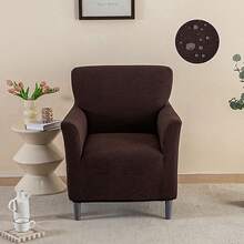 1PC Elastic Small Single Armrest Sofa Cover Suitable For Living Room Pet Solid Color Non Slip Corn Fleece Sofa Cushion Cover Suitable For Small Single Armrest Home Decoration Sofa Protective Cover - Cà phê nâu - Xem 2