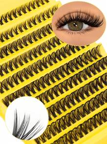 D 卷纤细睫毛簇睫毛，睫毛延长卷曲单根睫毛可在家 DIY 您喜欢的风格，蓬松假睫毛，柔软材质，200 件 DIY 簇混合长度睫毛自然柔软，是日常化妆和特殊场合的理想选择 - D - 查看 8