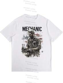 Camisas de manga larga para mujer, 100 % algodón, regalos para el día de la madre, tallas S-2XL, regalos de cumpleaños para mujer, camiseta de mecánico personalizada, regalo para amantes de la mecánica, regalo para el día del padre, regalo para él. - Blanco - Ver 5