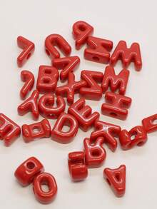 26 件时尚新款亚克力大孔英文字母珠子，适用于 DIY 手机挂绳、鞋饰、手工珠宝、节日礼物 - 亞克力大孔A---Z英文字母直孔串珠 - 查看 11