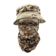 British SAS Short Brim Boonie Hat MC Dark Night Tactical Camouflage Sun Protection Hat Outdoor Hiking Sunshade Round Edge Bucket Hat (Hat And Mask ) - Multicolor - View 10