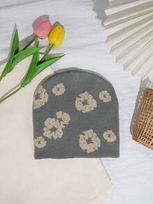 1pc Men's Letter & Spider Web Jacquard Knit Beanie Hat, Outdoor Street Style Fall Outfit - Multicolor - View 22