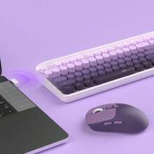 MageGee 2.4G Wireless Keyboard And Mouse Combo, Full-Size Silent Keyboard With Phone Holder And Low-Profile Square Keycaps, 3 DPI Adjustable Wireless Mouse With No Delay, Suitable For PC/Laptop/Tablet/Home Office Typing - Multicolor - View 5