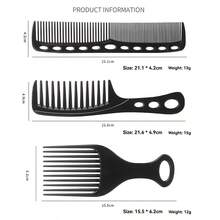 NEFOUME 6 件套专业理发店发型梳套装，适用于男士复古发型，包括尾梳、双面梳、造型梳、宽齿梳、尖梳和锥形梳，适用于沙龙和理发店、返校、旅行度假必需品、女士发饰 - 彩色 - 查看 4