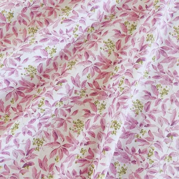 0.5m/1m/2m/3m*145cm Romantic Delicate Purple Pink Floral Print Fabric, Soft & Comfortable For Apparel, Home Textile, Curtain, Pillow, DIY Sewing Projects, Applicable For All Seasons