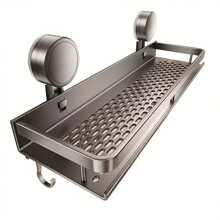 CASEGRACE 1 件防锈壁挂式淋浴架，带吸盘 - 重型抛光表面浮动搁板，带毛巾钩，节省空间的浴室收纳架，用于存放洗发水、肥皂和配件，浴室收纳和储物，浴室托盘，浴室托盘 - 彩色 - 查看 7