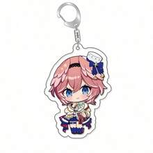 Anime Hololive Vtuber Figures Acrylic Keychain Inugami Crown Shirakami Fubuki Bag Charms Cartoon Pendant Fans Gift Keyring - Multicolor - View 13