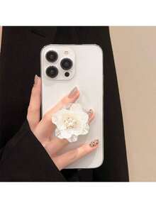 3D 花形手机支架，可扩展粘合式手机支架，桌面支架，兼容 、Android 手机，生日、家人、朋友礼物，推拉式手机握柄手机配件 - 彩色 - 查看 1