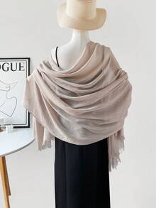 1 件女士沙滩配饰纯色亚麻方形头巾围巾、真丝围巾、头巾、沙滩巾、日常穿着、节日装饰围巾头巾、发带、头带