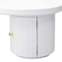 Sairedel Asymmetrical Coffee Table, Stylish And Sturdy, Suitable For Living Rooms And Offices, With Storage Space. - White - View 11