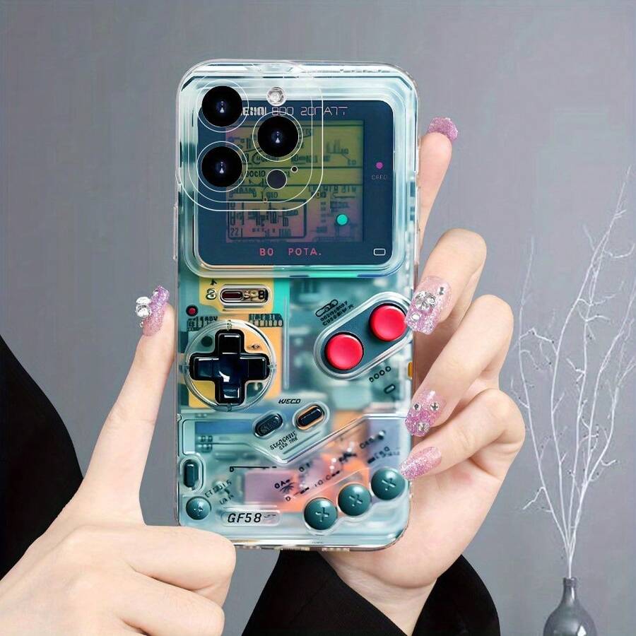 Creative Game Console Transparent Angel Eye Soft Case For IPhone 17 Air 16 15 14 13 12 Pro Max/17 16 15 14 Plus 11/X/XS/Max/XR Shock-Absorbing Drop-Resistant Wear-Resistant Unisex Holiday Birthday Gift - 無色 - 查看 1
