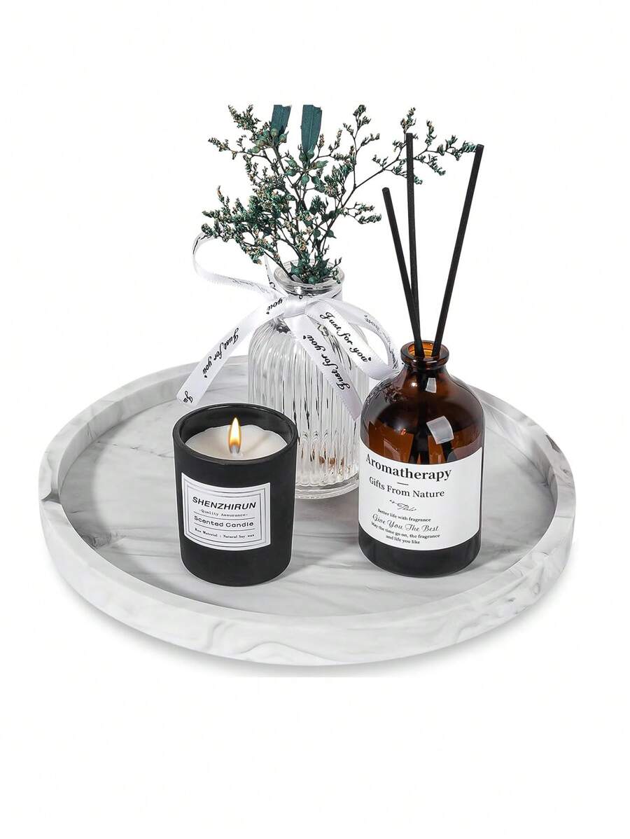 浴室梳妆台硅胶圆形托盘，防碎防滑厨房储物收纳盒托盘，化妆品和香水托盘，多功能整理收纳托盘，适用于浴室、厨房、客厅、梳妆台、钥匙、珠宝、化妆品、戒指收纳盒