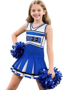 Cheerleader Costume For Girls Cheerleading Outfit For Halloween Cheerleader Gifts 3-10 Years