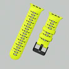 سوار استبدال ساعة أبل عالي الجودة من السيليكون بتصميم مستوحى من الدروع، أنيق وجذاب، مناسب للمتبعين للموضة والرياضيين والطلاب، مناسب لطرازات ساعة أبل 42/44/45/46/49، تصميم ثقوب شكل شبه منحرف، جميل ومنفذ للهواء، مناسب للاستخدام اليومي والرياضة والياقة البدنية