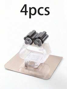 1/4/8pcs No-Drill Wall Mounted Strong Mop Hooks, Multi-Function Strong Storage Clips, Wall Mounted Bathroom Mop Clips, Mop Hooks, Broom Racks, Shelves, No-Drill Mop Racks, Suitable For Bathroom And Balcony, Mop Clips, Mop Racks, Convenient Bathroom Accessories, Cleaning Accessories, For Storing Mops, Brooms And Cleaning Tools