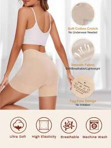 3pcs Women Shaping Shorts, Chafe-Free Seamless Panties, Slip Shorts Lining For Dresses - Multicolor - View 4