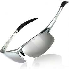DUCO Mens Sports Polarized  UV Protection  For Men 8177s - 銀色鏡框 Revo 鏡面鏡片 - 查看 12