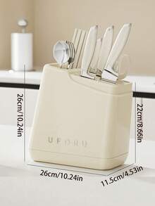 1pc Knife Holder Rack, Multifunctional Kitchen Countertop Knife, Chopstick, Spoon Storage And Draining Rack