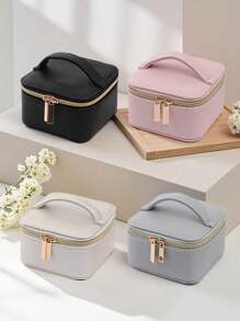 1pc Portable Multi-Functional Jewelry Box With Storage Bag, PU Leather Jewelry Ring Box Necklace Box Jewelry Box Oxidation Proof Birthday Gift, Super Large Capacity Jewelry Box For Earrings, Rings, Bracelets, Necklaces, Hair Accessories, Suitable As Gift For Girlfriends, Friends, Girls For Holiday Or Birthday Summer Goods For Women Storage Organizer Gift Back To School
