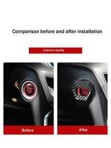 汽车发动机启停按钮盖一键启动按钮点火盖车用配件防刮通用按钮装饰圈 - 彩色 - 查看 4