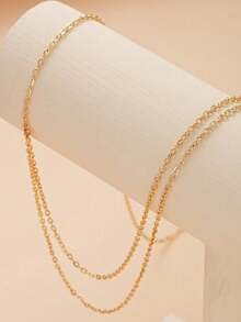 1 件时尚简约欧美风格链式腰带，适合派对、度假、节日穿着 - 彩色 - 查看 3