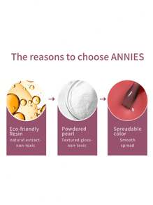 annies 2瓶10毫升闪亮光钻凝胶指甲油，适用于可卸除UV灯，可用于DIY美甲沙龙LED凝胶指甲油