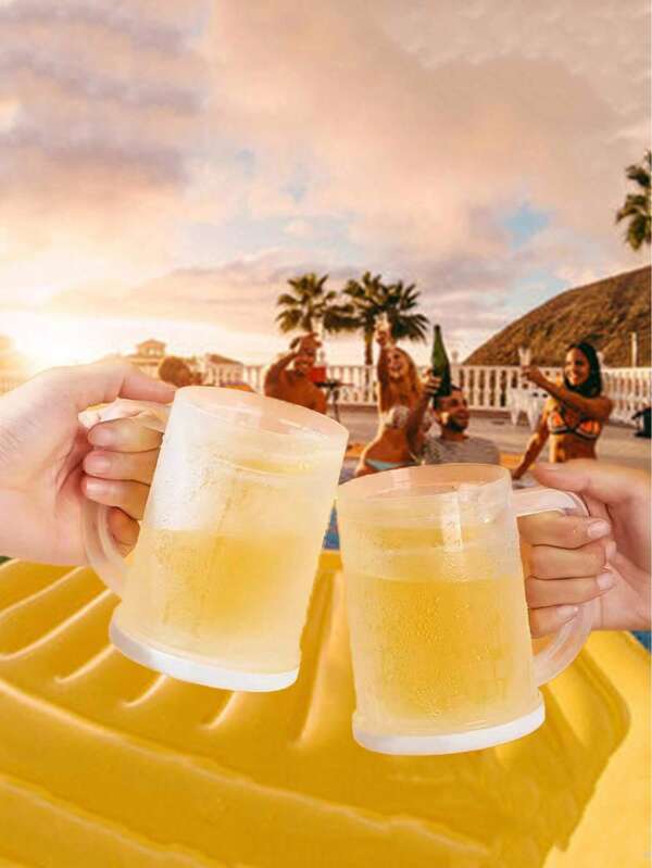 Double-Layered Ice Cups, Perfect For A Pool Party To Keep You Cool Throughout The Summer.Double-Layer Beer Mugs, Chilled Cooling Cups, Creative Refrigerator Freezers.Summer Creative Chilled Coffee Juice Ice Cup Family Party Cold Drinks Refrigerator Frozen Cups