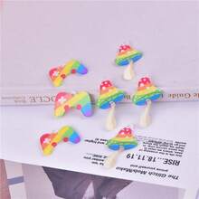 10 件彩虹蘑菇游戏机亚克力吊坠，适合 DIY 项链、手链、耳环、钥匙扣首饰制作