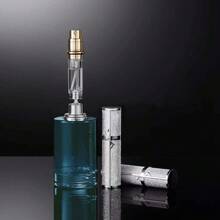 5ml Golden Refillable Perfume Atomizer - Portable Travel Spray Bottle With Leather Case, Mini Cologne Dispenser For Women & Men, Leakproof Essential Oil Bottle For Purse, Gym Bag & Travel