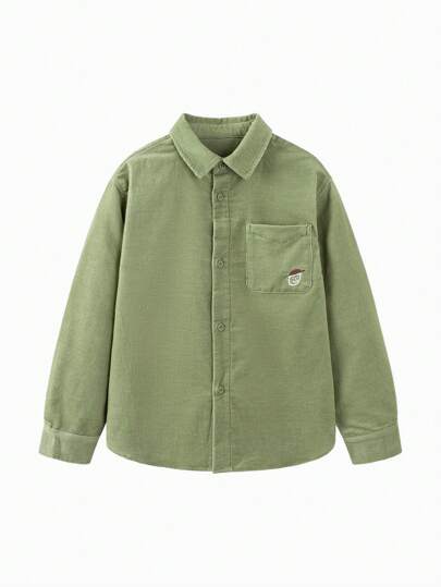 mini bala Boys Corduroy Shirt 2025 Fall Retro Soft Long Sleeve