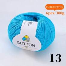 100% Cotton Yarn, 6 Balls*50g (Total 300g), 1 Ball Length 160m, 6 Ball Pack, Skin-Friendly, Breathable Cotton Yarn For Knitting Sweaters, Crocheting Blankets, Weaving Vests, Handmade Crafts, Multiple Color Options - 6 Balls Of Pure Cotton - View 24