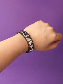 Xiacheng 1/3件装朋克铆钉手链 - 可调节尖刺皮革腕带，男女通用哥特摇滚配饰，Y2K Grunge 时尚饰品 - 彩色 - 查看 10