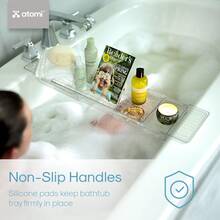 Expandable Waterproof Acrylic Bathtub Tray Adjustable Length Multi-Use Caddy Electronics Food And Drinks Easy Maintenance - Nhiều màu - Xem 6