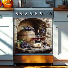 1pc Wine 2D Flat Magnetic Dishwasher Door Sticker - Waterproof, Easy To Clean, Reusable, Fits Dishwashers, Refrigerators, Washing Machines, Dryers, No Adhesive Needed, Kitchen Decor Accessory, Suitable For Most Dishwashers