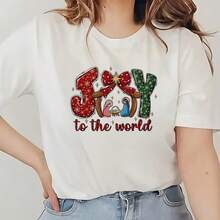 1/2/3pcs JOY To The World Christmas Theme Heat Transfer Stickers, Waterproof Durable Vinyl Material For T-Shirt/Jeans/T-Shirt/Pillow Decoration, Iron-On With High Coverage