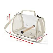 鹦鹉户外活动便携式鸟包，可折叠透明斜挎鸟背包，虎皮玄凤宠物携带包，鸟笼 - 灰色 - 查看 5