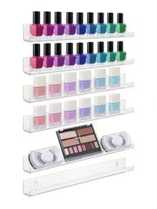 8pcs/Set Transparent Black Vinyl Record Wall Mounted Display Rack, Acrylic Wall Mounted LP Holder With Hardware, Nail Polish Storage Organizer, Show Off Your Favorite LP Records Fall Home Decor  Room Decor - Transparent - View 8