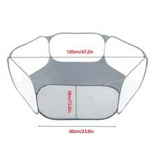 6-Panel Foldable & Portable Pet Playpen For Cats, Hamsters, Rabbits, Hedgehogs, Suitable For Outdoor & Indoor Use - Grey - View 3