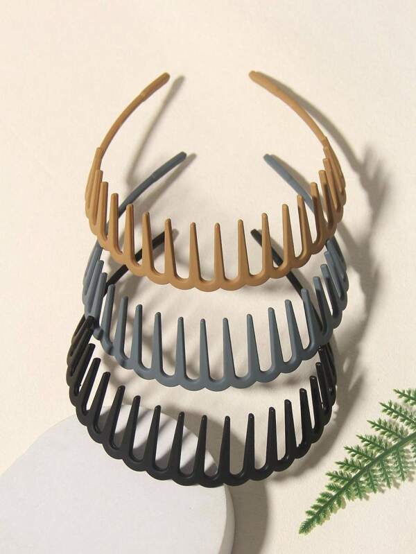 1pc Basic Non-Slip Toothed Headband, Simple Hairclip For Bangs & Flyaways, Women Hair Accessories
