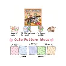 1 pièce Livre de coloriage mignon d'animaux criminels, livre de coloriage pour adultes, contient des pages avec photographie de lapin, scène de crime, jeu de fléchettes, améliore l'interaction parent-enfant DIY, cadeau de relaxation, rentrée scolaire