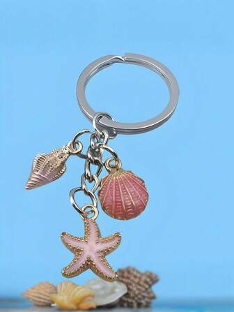 An Ocean-Style Keychain, Fashionable And Simple, With Starfish + Conch + Shell Pendants, Suitable As A Multi-Functional Accessory For Car Keychains And Women's Bag Keychains, Etc. Car Accessories Cute Goth Y2k Halloween Accessories Teachers Day Christmas Gift Ideas Bag Lanyards With Id Holder Car Accessories Bag Charms Car Accessories Friend Sister