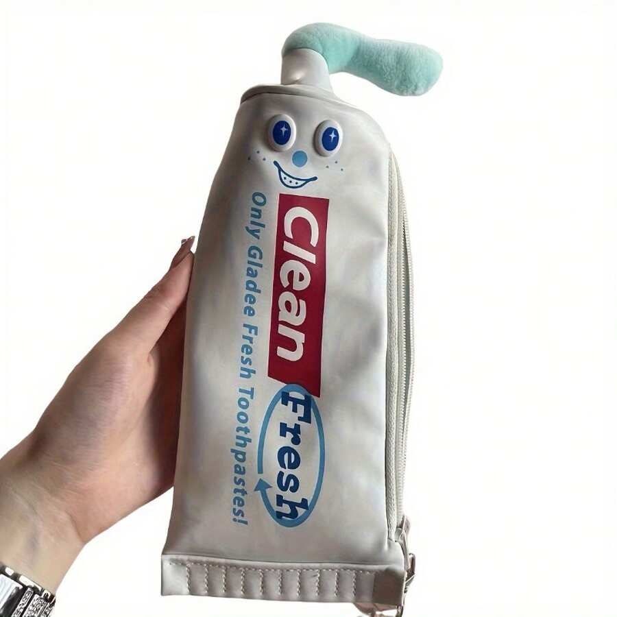 Quirky Toothpaste Makeup Bag - Cute Polyester Desk Organizer, Pencil, Stationery Lovers - 混合顏色 - 查看 1
