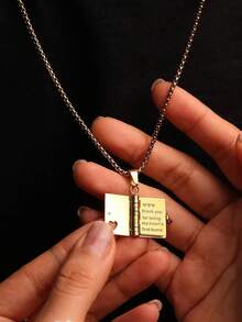 Custom-Engraved Book Necklaces Or Keychains, Personalized Mini Book Pendants, Jewelry For Book Lovers, Unique Reader Necklaces And Keychains - Multicolor - View 3