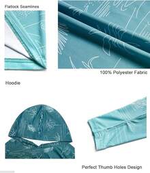 Men's UPF 50+ Sun Protection Hoodie Shirt Rash Guard Long Sleeve Shirt Fishing Outdoor Hiking Swimming Running - S032-xanh lam - Xem 4