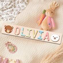 Customized Personalized Name Puzzle Board, Christmas Gift, Name Puzzle, First Birthday Gift, Unique Name Puzzle Board, Baby Boy Or Girl Early Education Toy, 3D Letter Puzzle Toy, Customized Baby Name - Multicolor - View 8